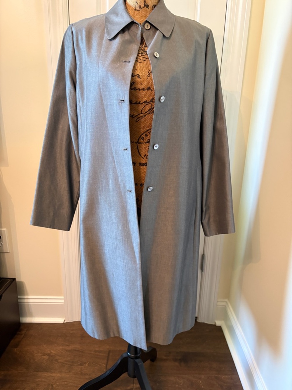 Ellen Tracy Light Gray Single-Breasted coat